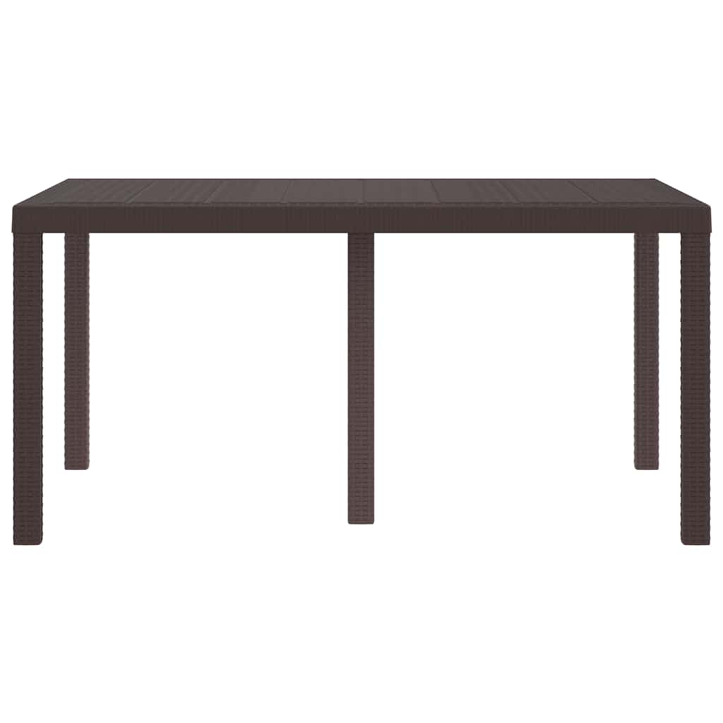 Garden Table Brown 150 x 100 x 73 cm Poly Rattan