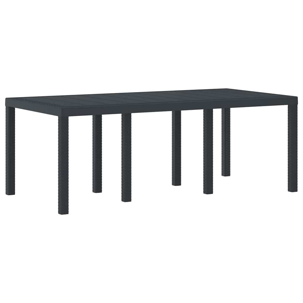 Garden Table Anthracite 200 x 100 x 73 cm Poly Rattan