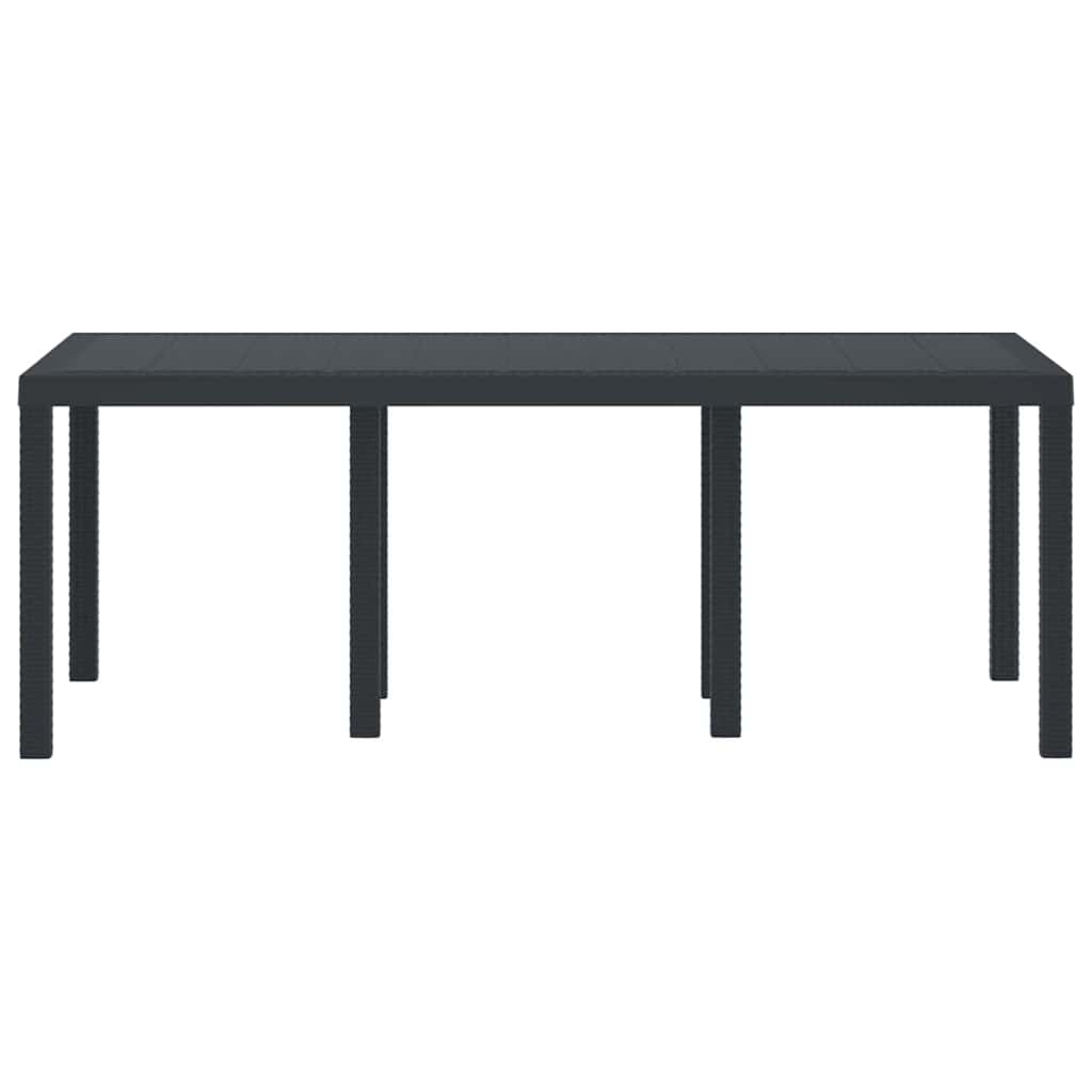 Garden Table Anthracite 200 x 100 x 73 cm Poly Rattan