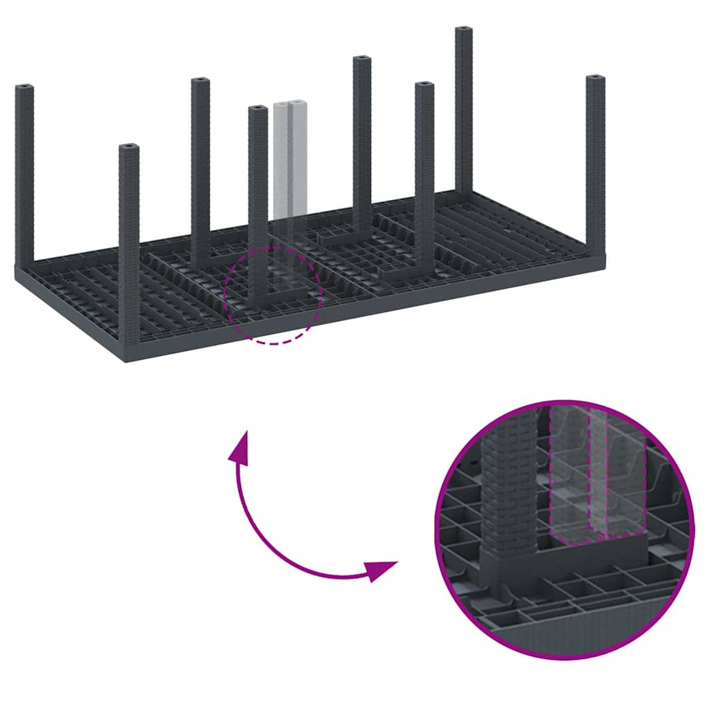 Garden Table Anthracite 200 x 100 x 73 cm Poly Rattan