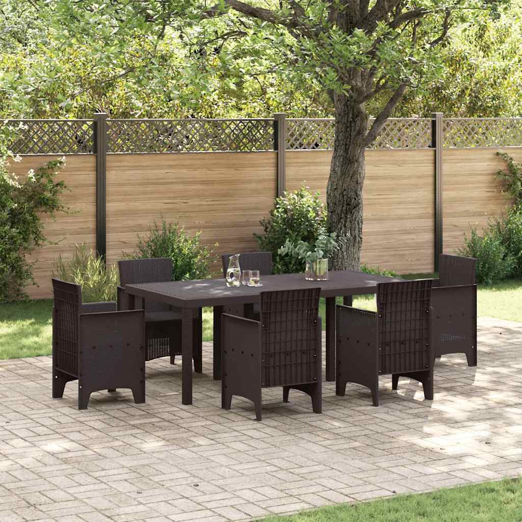 Garden Table Brown 200 x 100 x 73 cm Poly Rattan