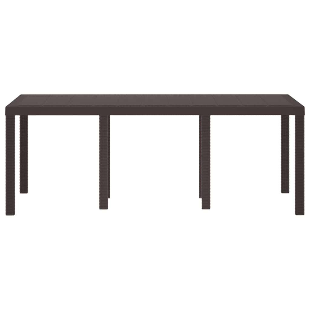 Garden Table Brown 200 x 100 x 73 cm Poly Rattan