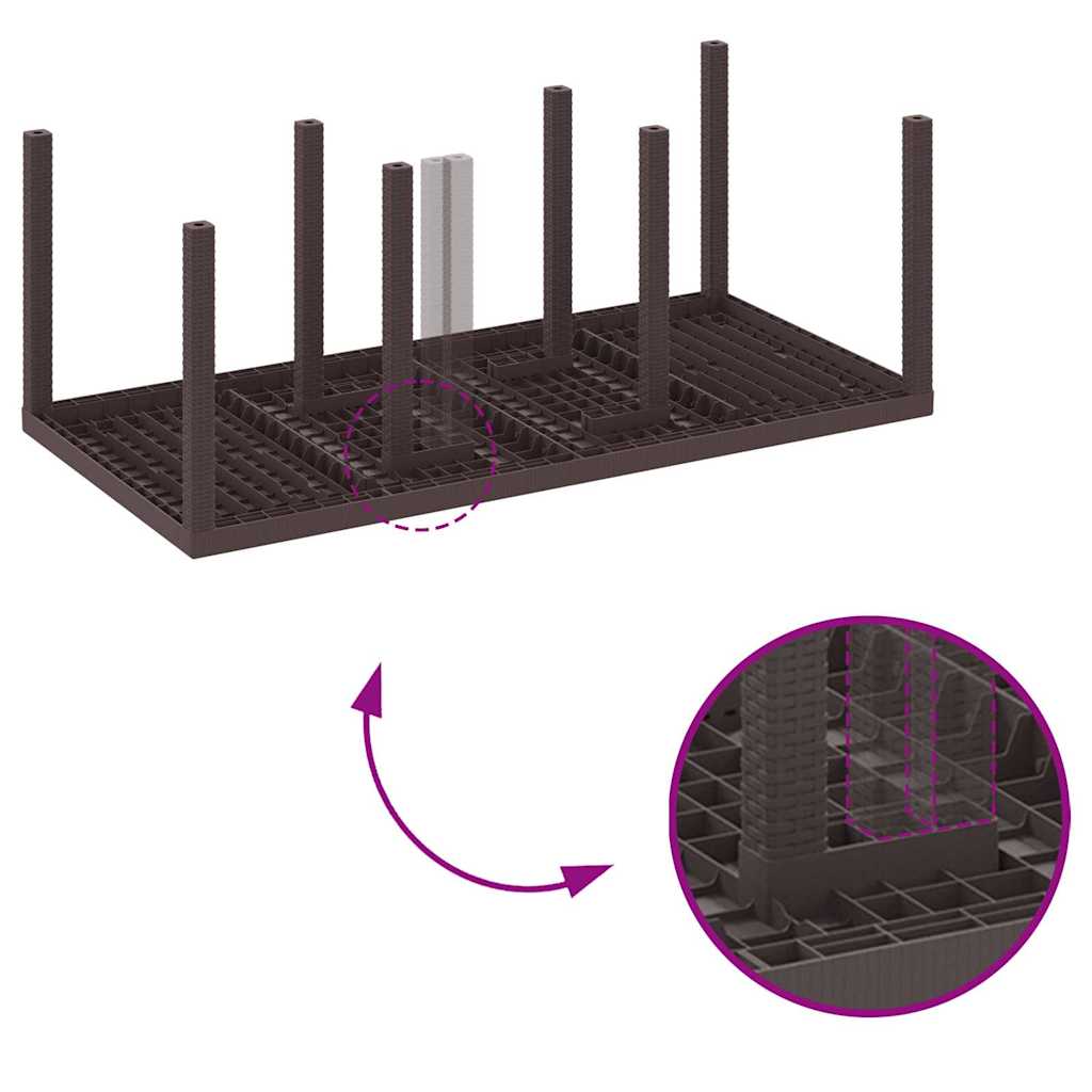Garden Table Brown 200 x 100 x 73 cm Poly Rattan