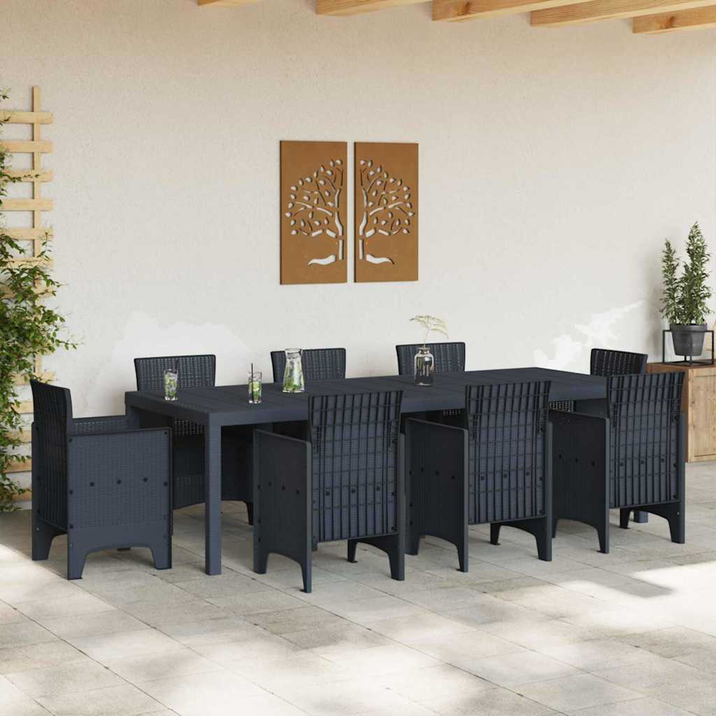 Garden Table Anthracite 250 x 100 x 73 cm Poly Rattan