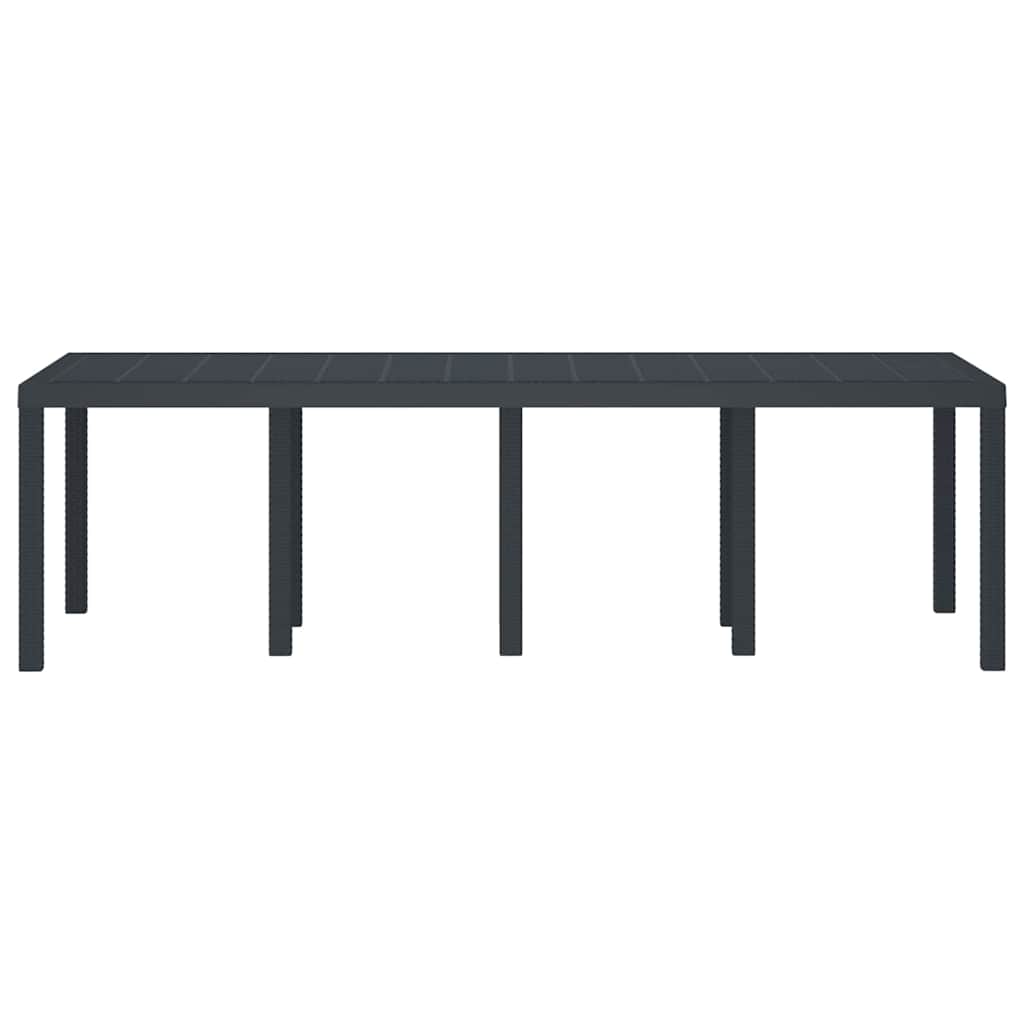 Garden Table Anthracite 250 x 100 x 73 cm Poly Rattan
