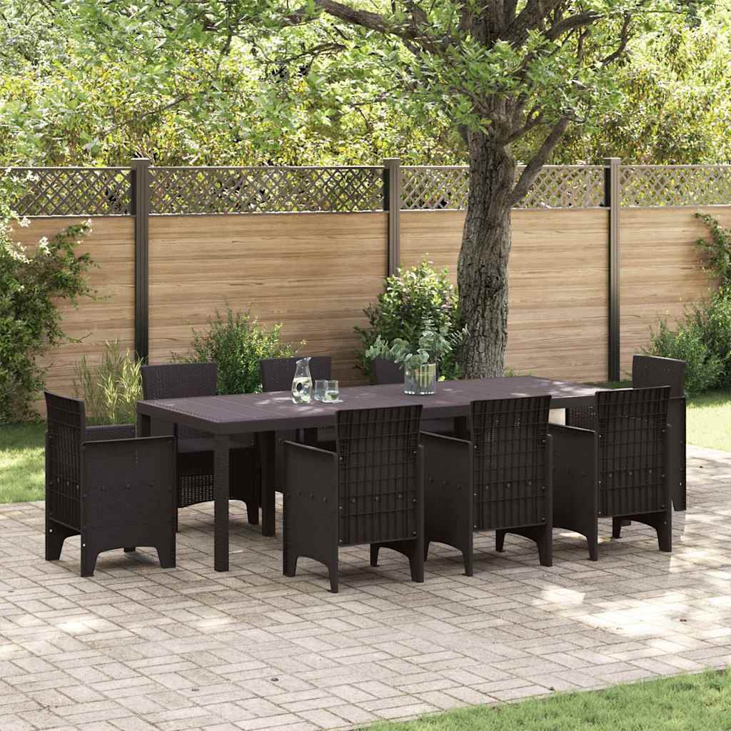 Garden Table Brown 250 x 100 x 73 cm Poly Rattan