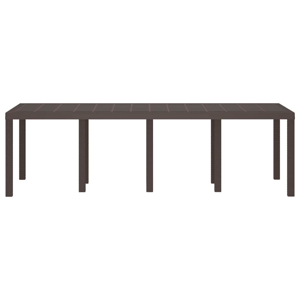 Garden Table Brown 250 x 100 x 73 cm Poly Rattan