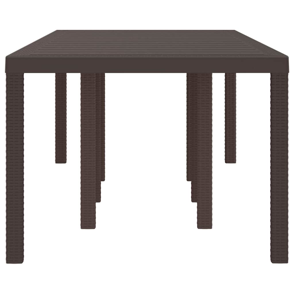 Garden Table Brown 250 x 100 x 73 cm Poly Rattan