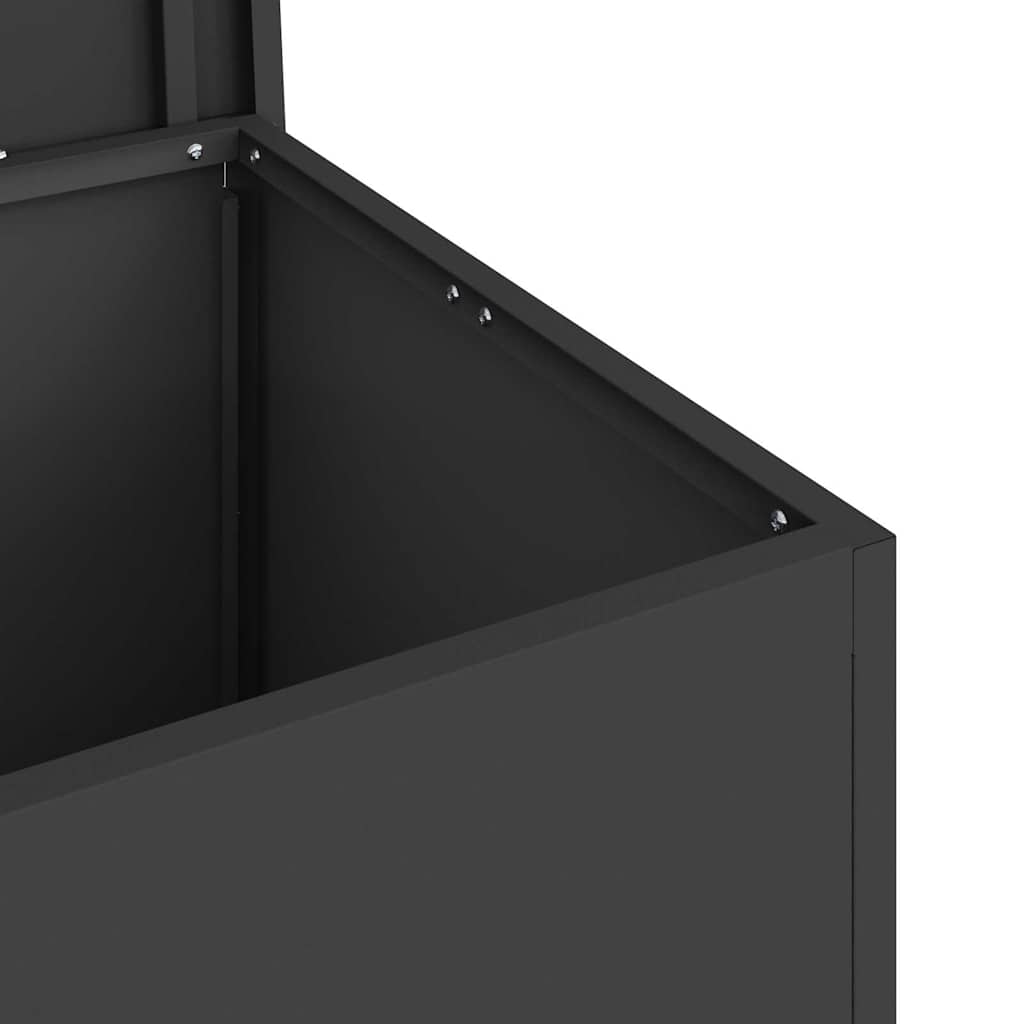 Outdoor Storage Box with Storage Black 80 x 50,5 x 50 cm Steel
