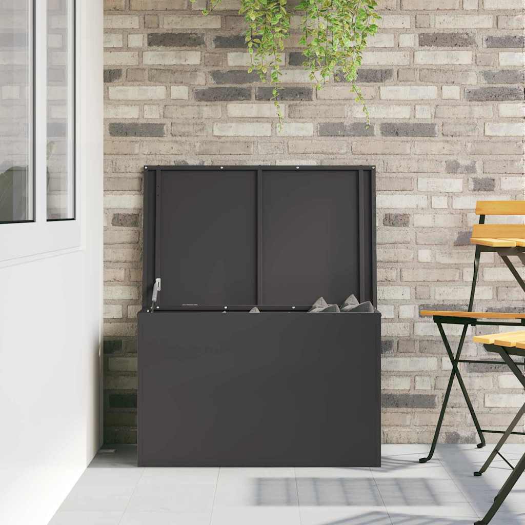 Outdoor Storage Box with Storage Black 80 x 50,5 x 50 cm Steel
