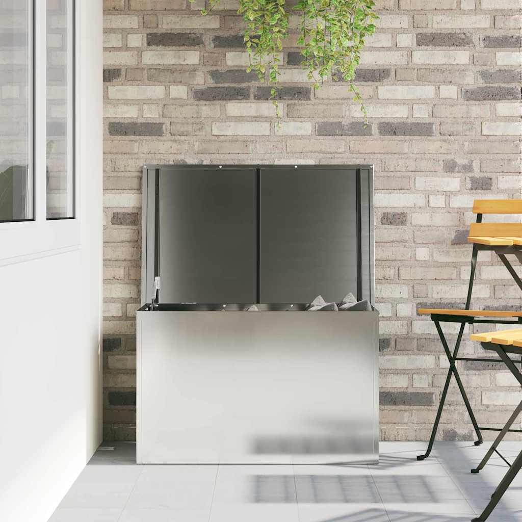 Outdoor Storage Box with Storage Silver 80 x 50,5 x 50 cm Steel