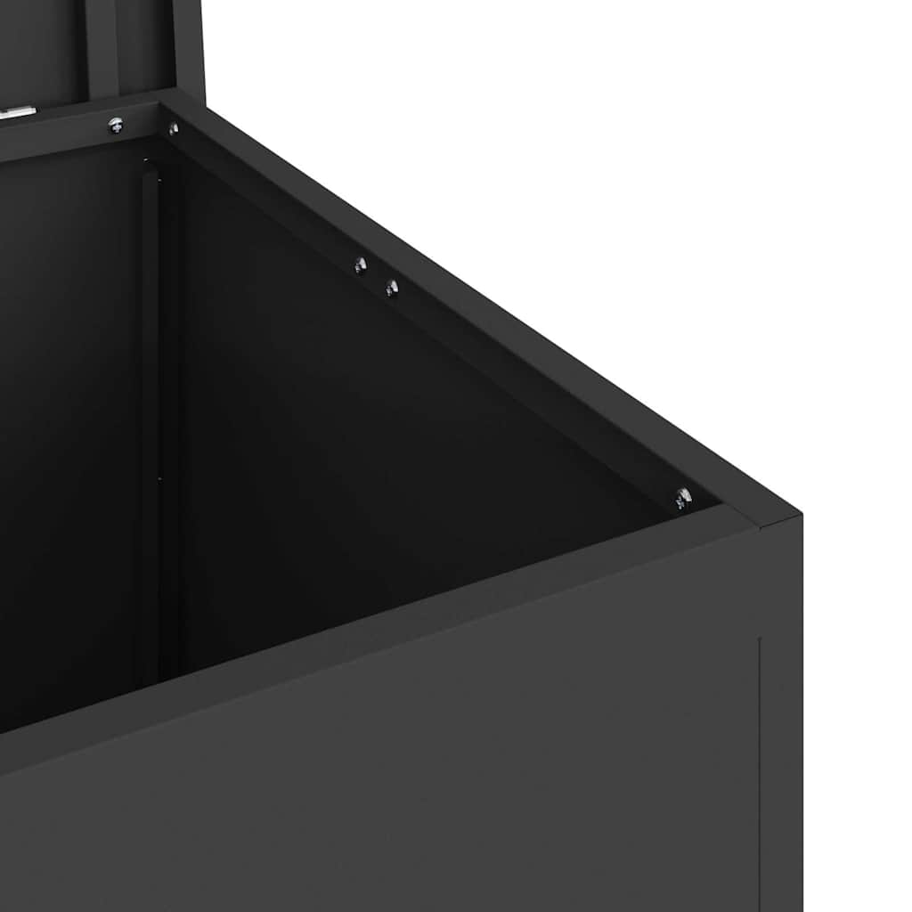 Outdoor Storage Box with Storage Black 55 x 50,5 x 50 cm Steel