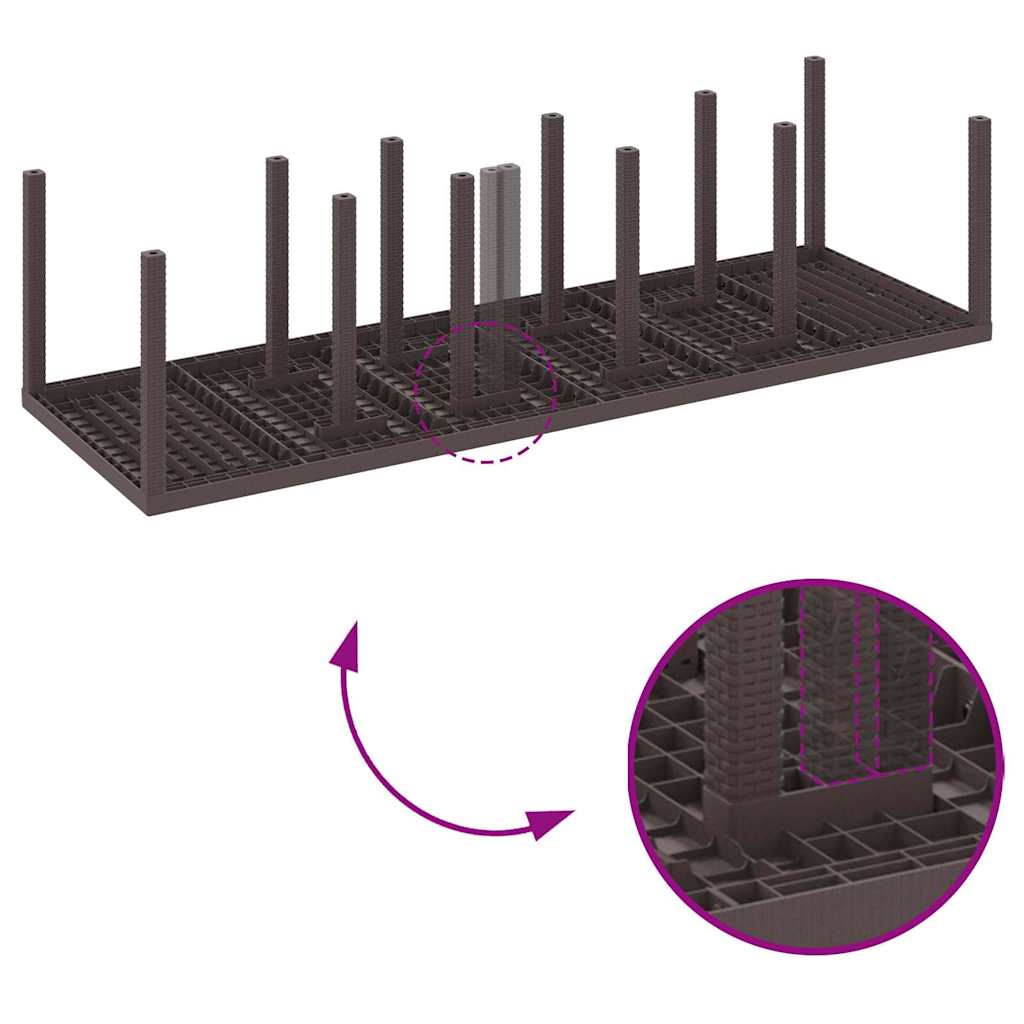 Garden Table Brown 300 x 100 x 73 cm Poly Rattan