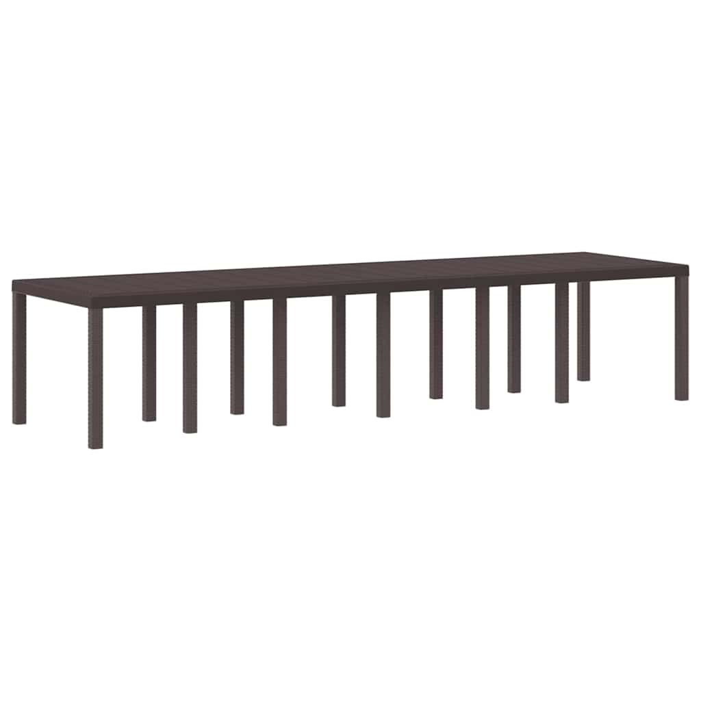 Garden Table Brown 350 x 100 x 73 cm Poly Rattan