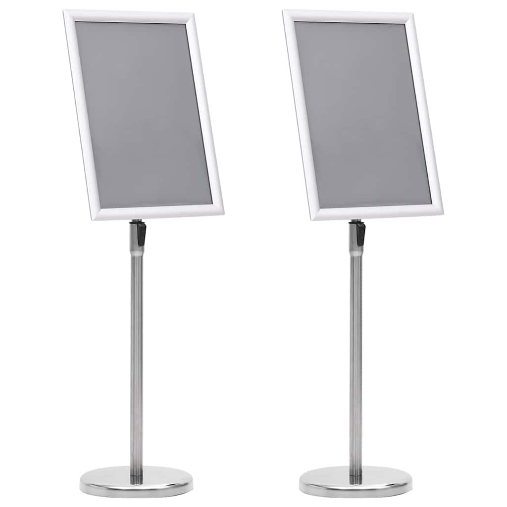 Poster Stands 2 pcs Silver 45 x 33 x 88 cm Aluminium alloy