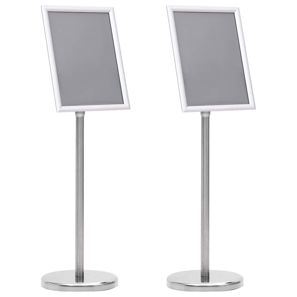 Poster Stands 2 pcs Silver 32.5 x 24 x 78 cm Aluminium alloy