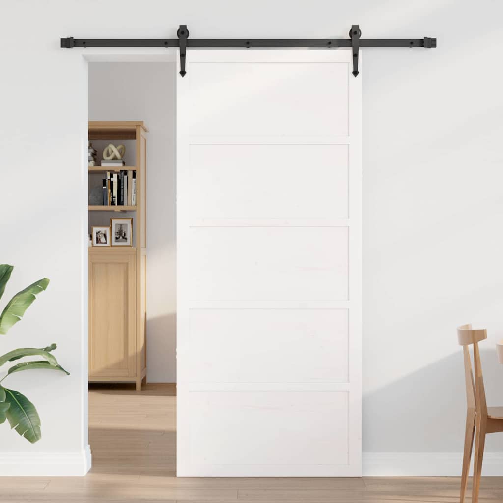 Barn Door White 90 x 208 cm Solid Pine wood