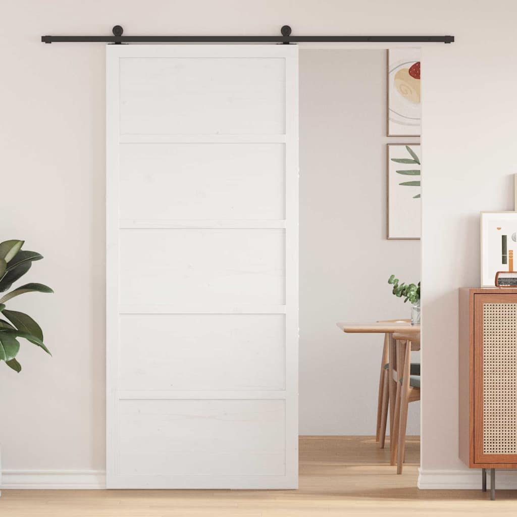 Barn Door White 80 x 208 cm Solid Pine wood