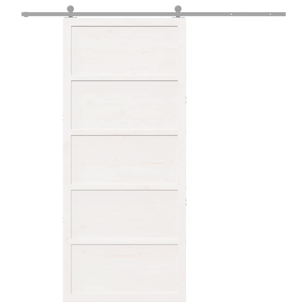 Barn Door White 80 x 208 cm Solid Pine wood