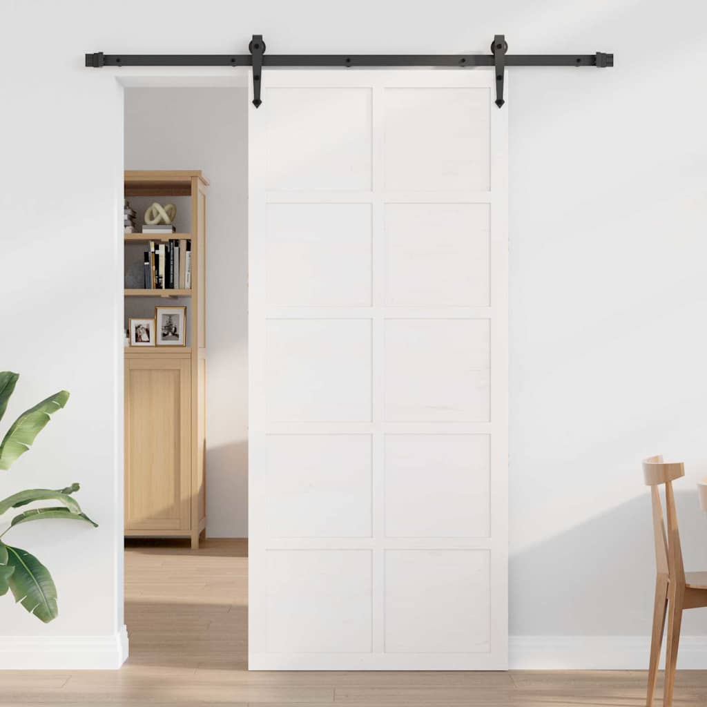Barn Door White 90 x 210 cm Solid pine wood