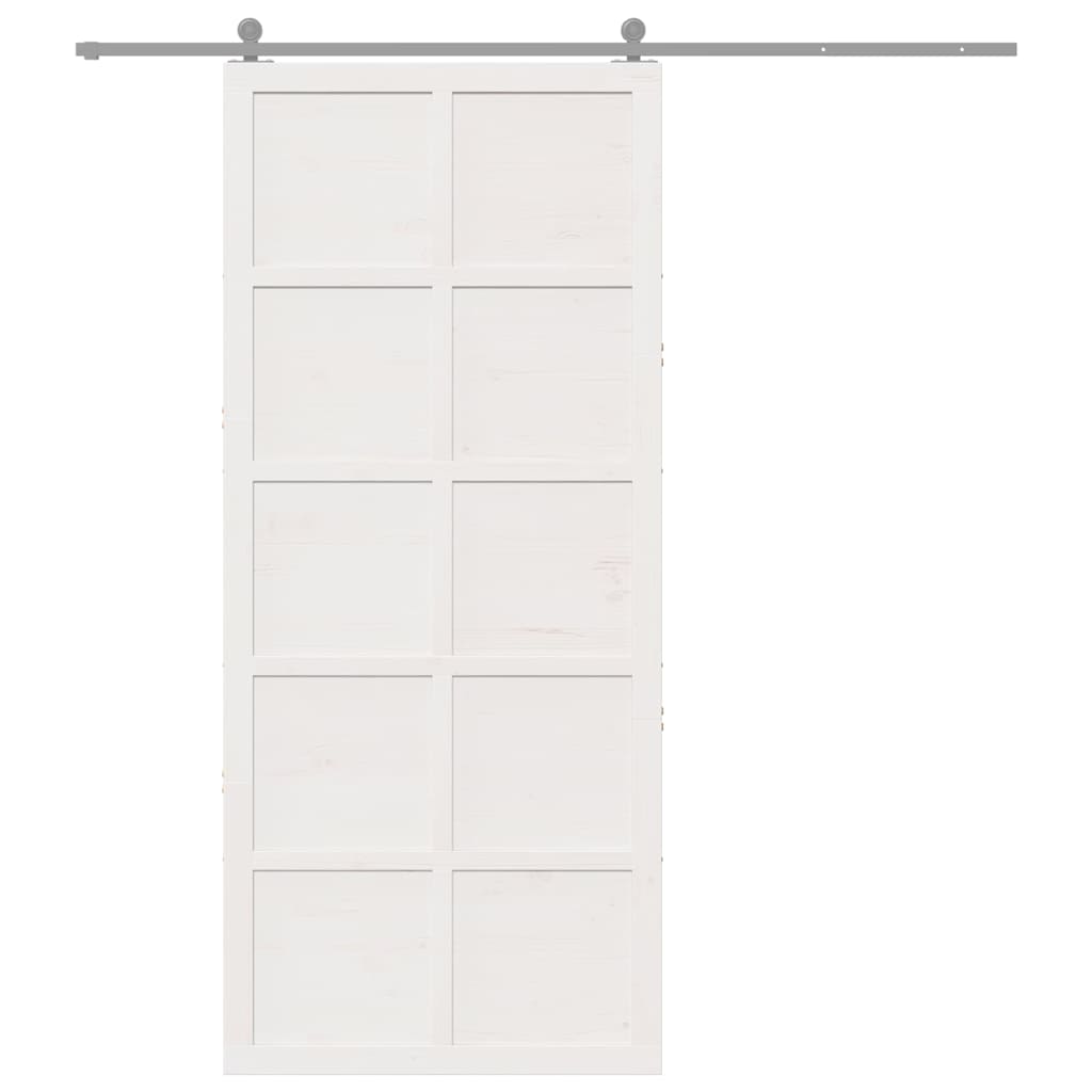 Barn Door White 90 x 210 cm Solid pine wood
