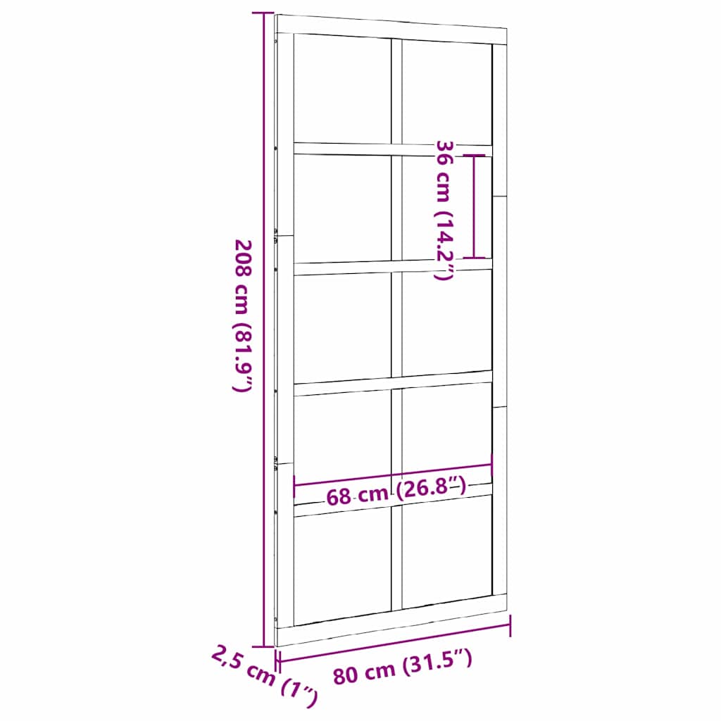 Barn Door White 80 x 210 cm Solid pine wood
