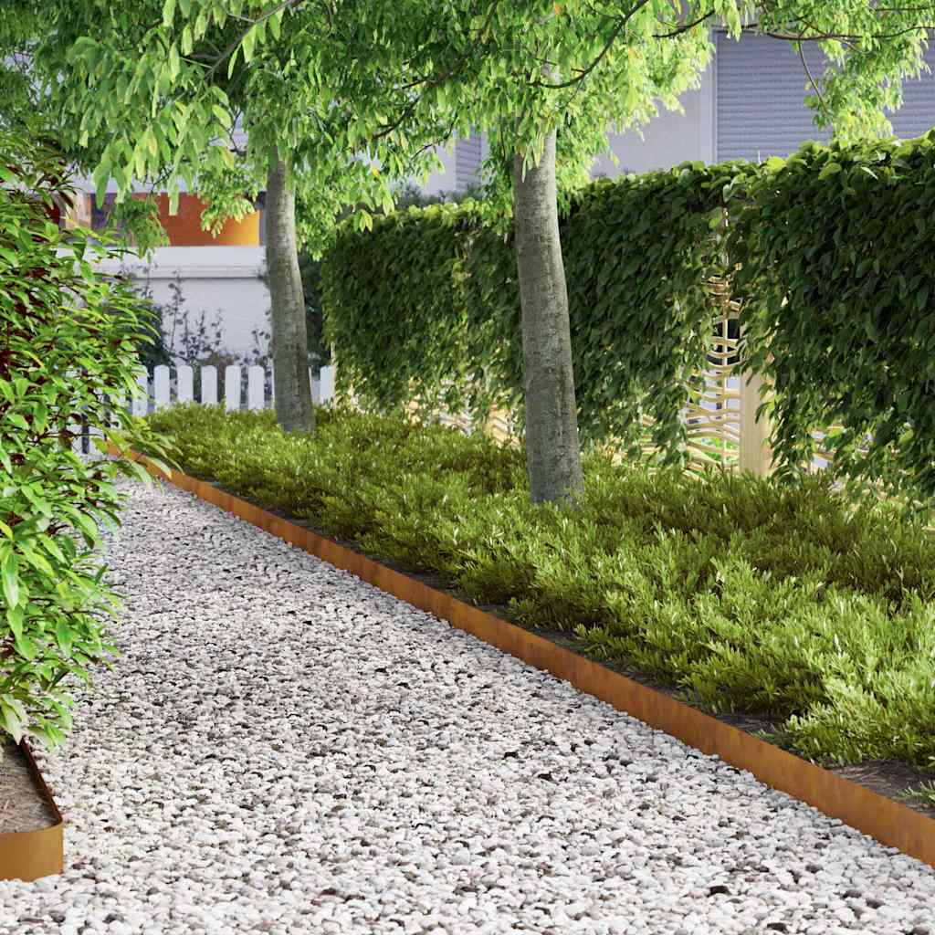 Lawn Edging Rusty 450 x 0.05 x 15 cm Weathering Steel