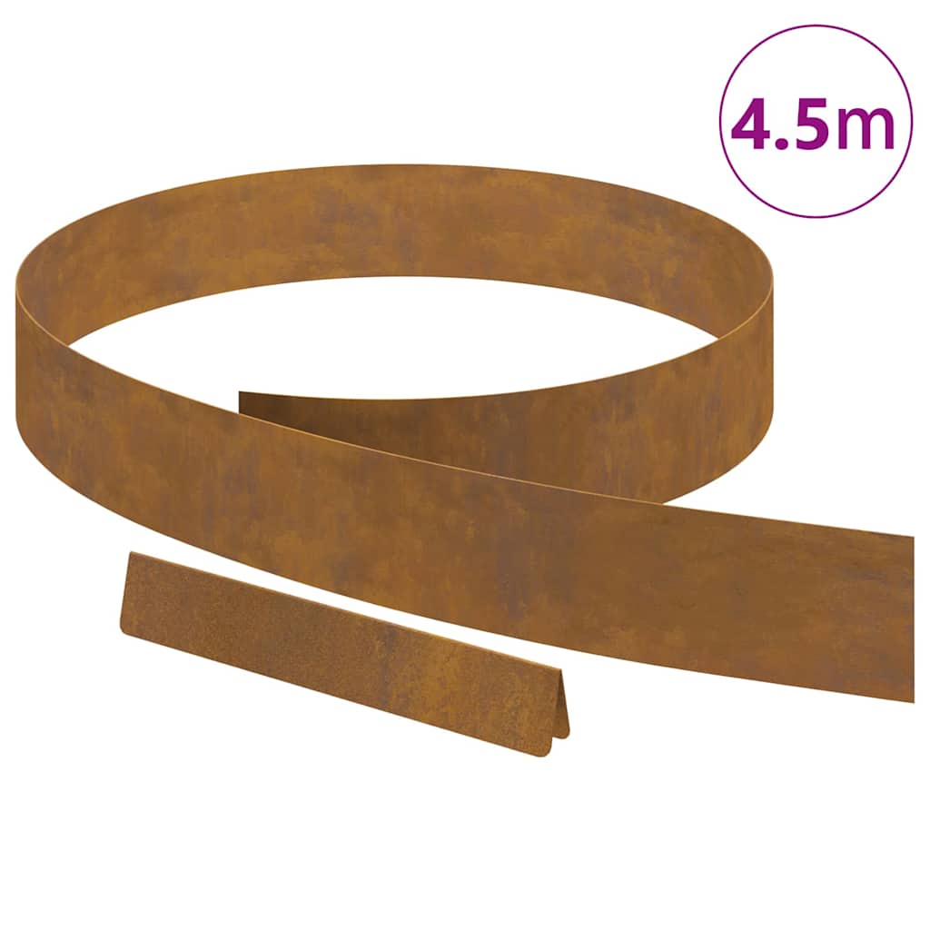 Lawn Edging Rusty 450 x 0.05 x 15 cm Weathering Steel