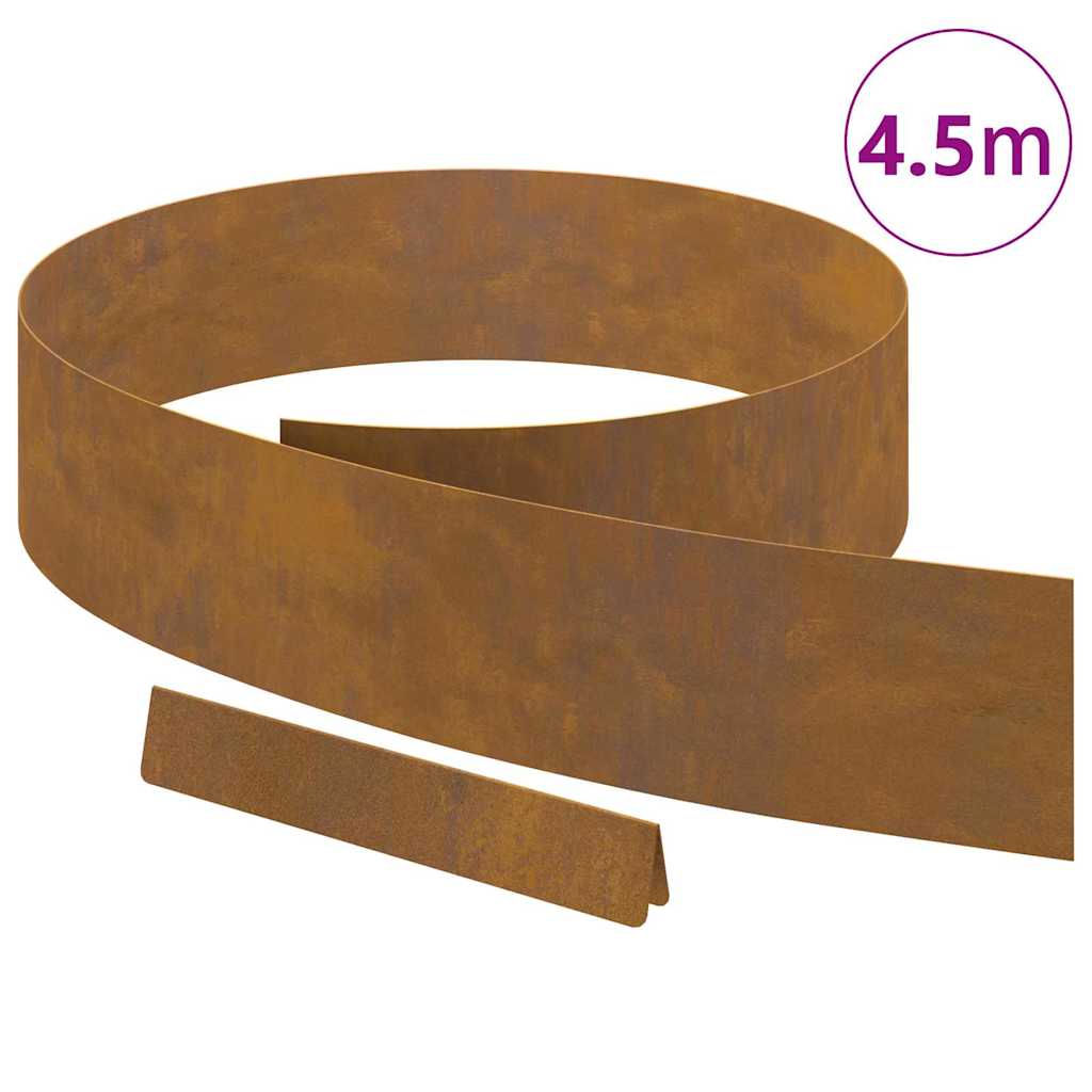 Lawn Edging Rusty 450 x 0.05 x 15 cm Weathering Steel