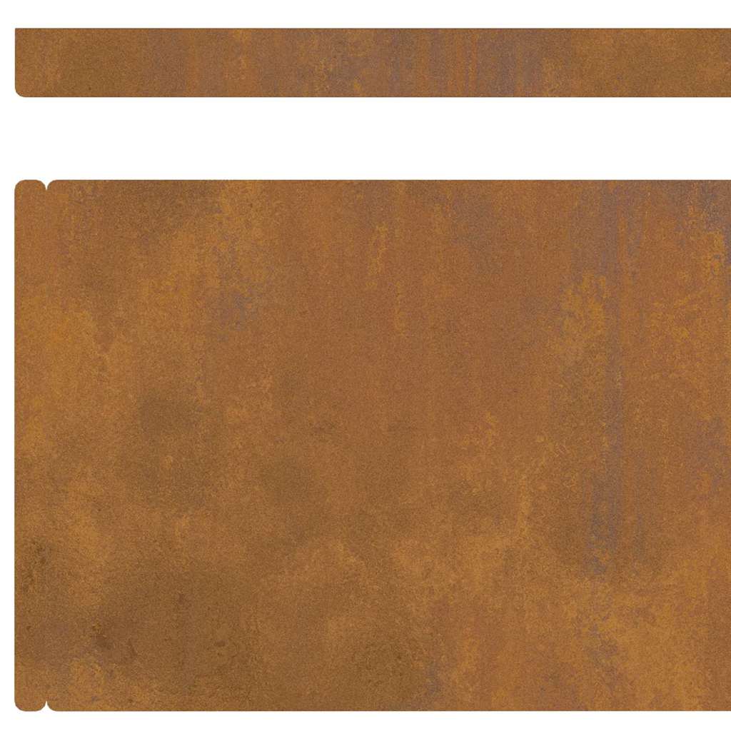 Lawn Edging 4 pcs Rusty 450 x 0.05 x 15 cm Weathering Steel