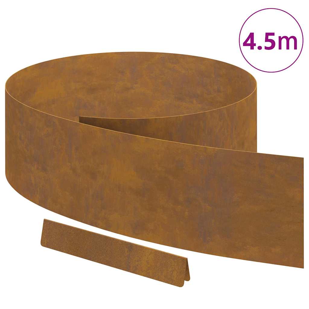 Lawn Edging Rusty 450 x 0.05 x 15 cm Weathering Steel
