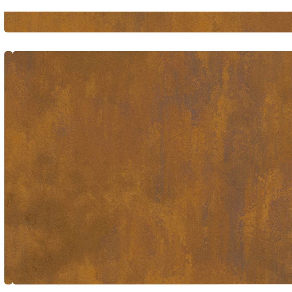 Lawn Edging 4 pcs Rusty 450 x 0.05 x 15 cm Weathering Steel