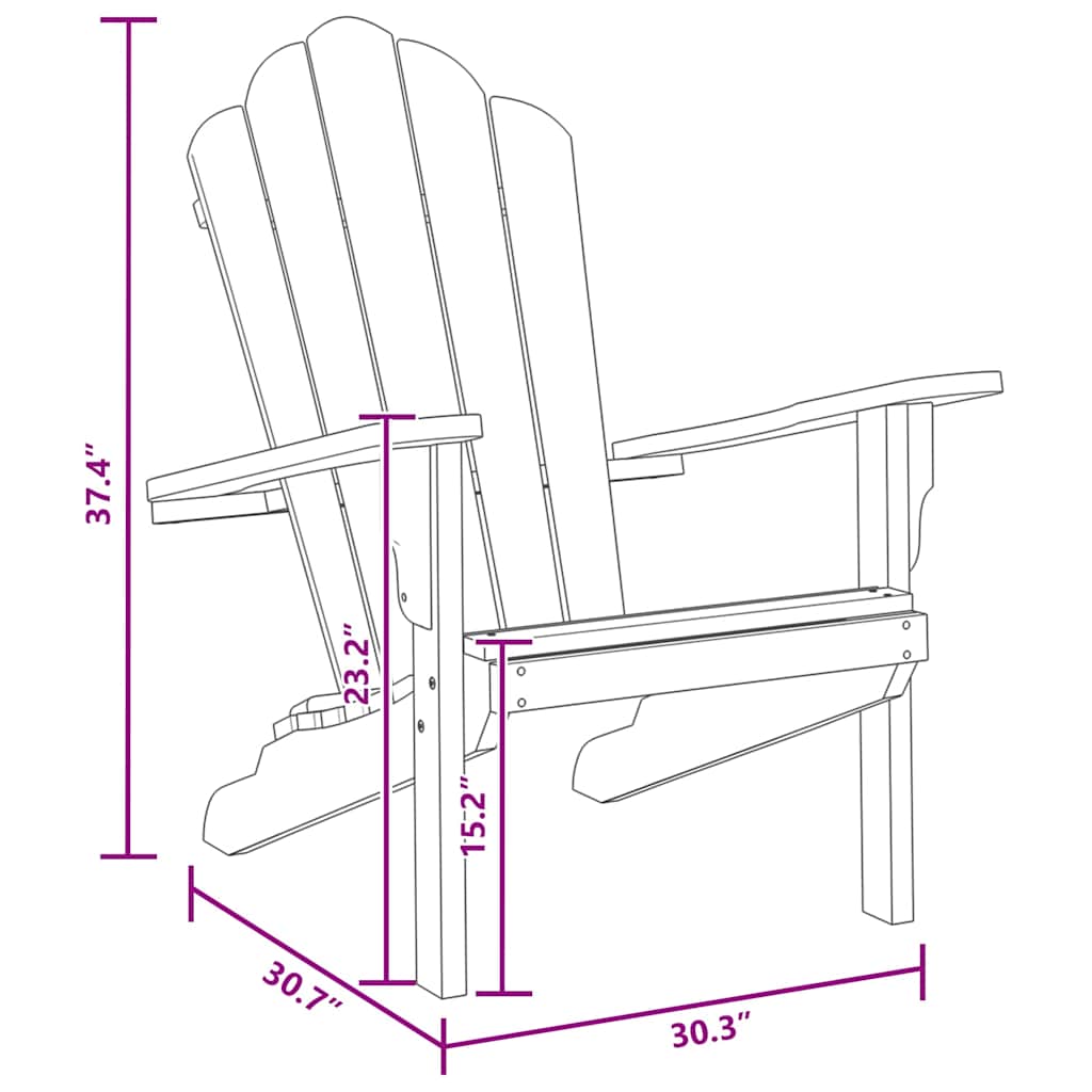 Garden Adirondack Chairs 2 pcs Brown 77 x 78 x 95 cm