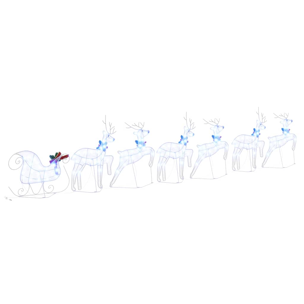 LED Reindeers 7 pcs White Fabric