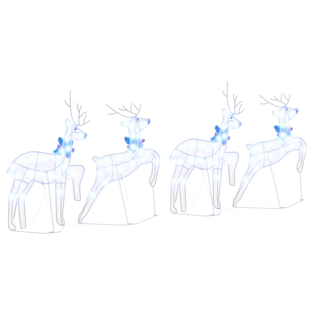 LED Reindeers 4 pcs White Fabric