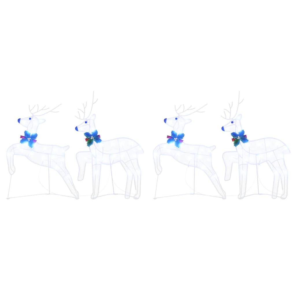 LED Reindeers 4 pcs White Fabric