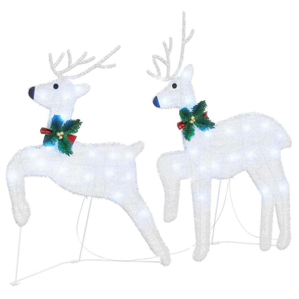 LED Reindeers 6 pcs Silver Fabric