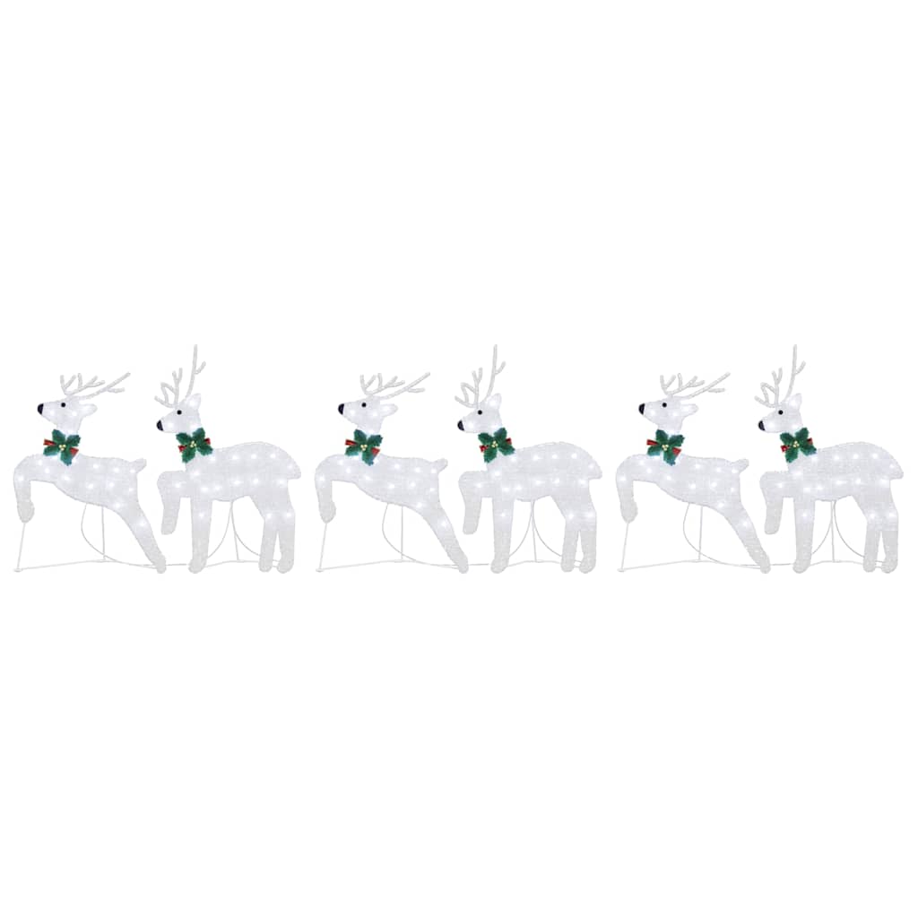 LED Reindeers 6 pcs Silver Fabric