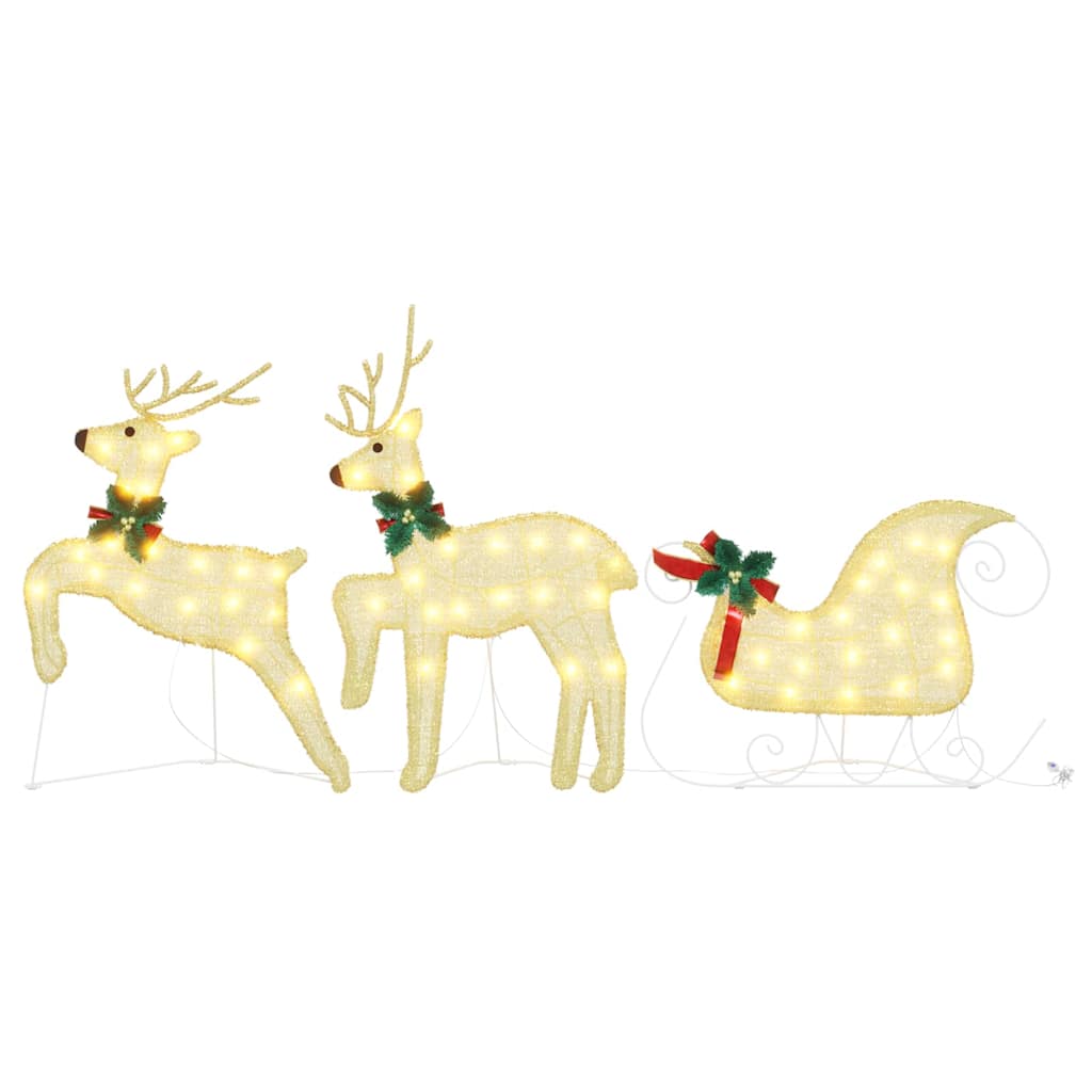 LED Reindeers 3 pcs Warm White Fabric