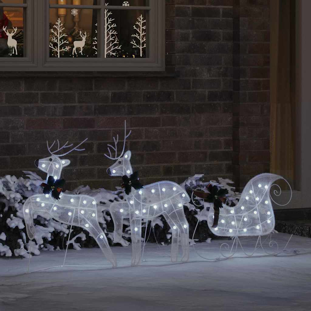 LED Reindeers 3 pcs Cold White Fabric