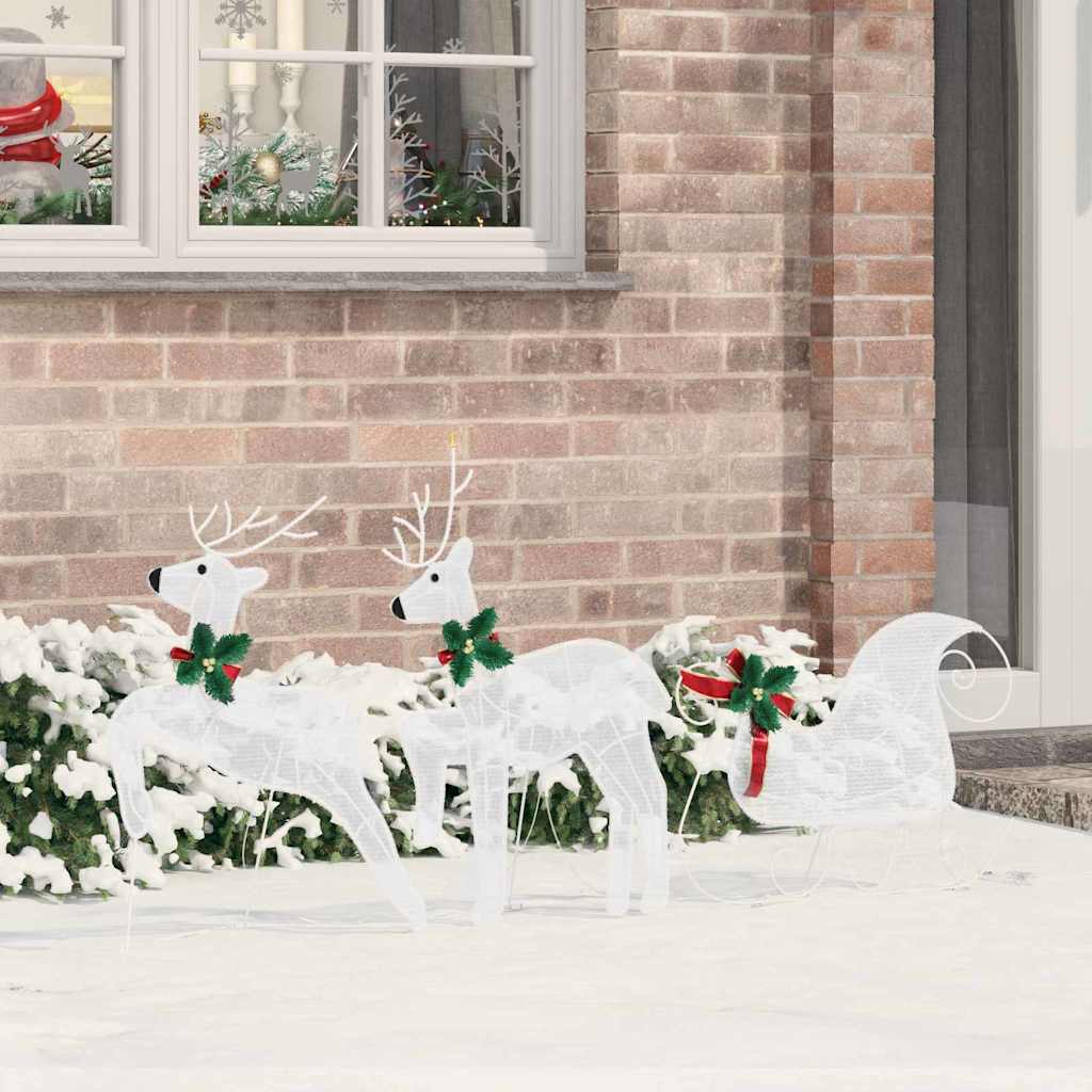 LED Reindeers 3 pcs Cold White Fabric