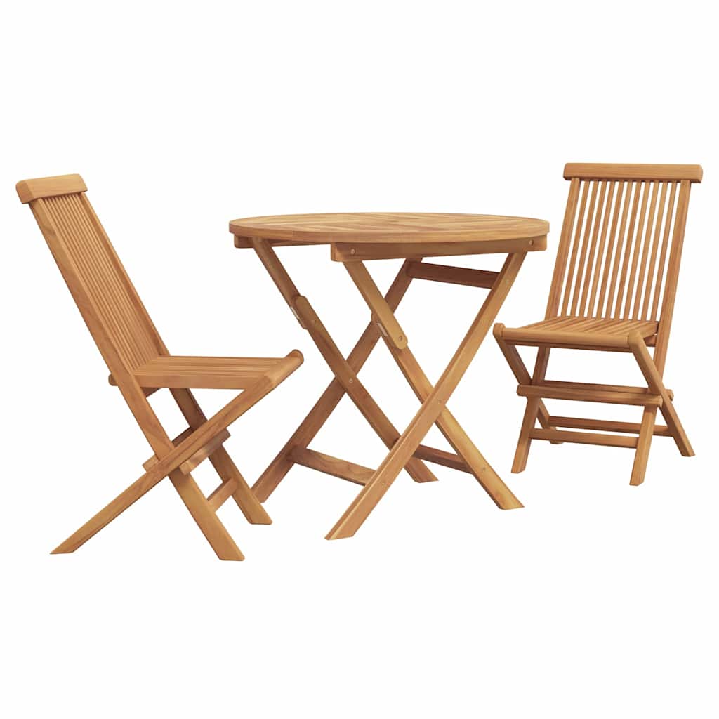 Garden Dining Set 3 pcs Brown Solid teak wood