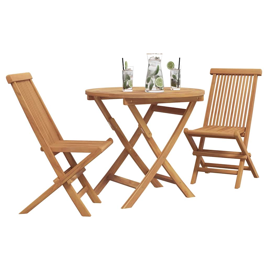 Garden Dining Set 3 pcs Brown Solid teak wood