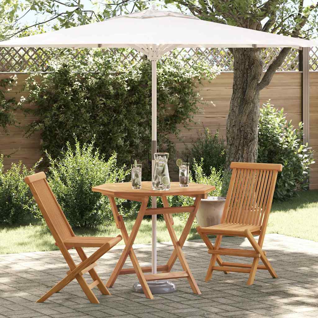 Garden Dining Set 3 pcs Brown Solid teak wood
