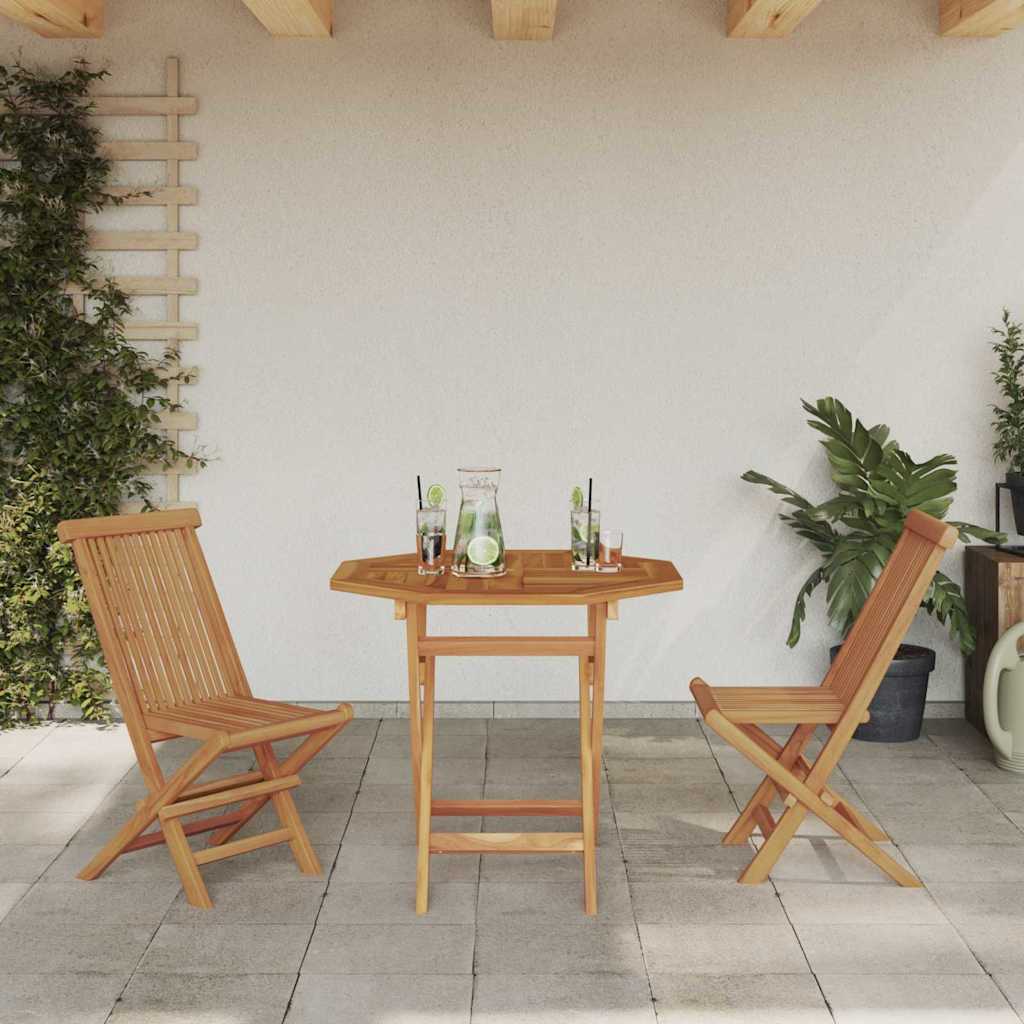 Garden Dining Set 3 pcs Brown Solid teak wood