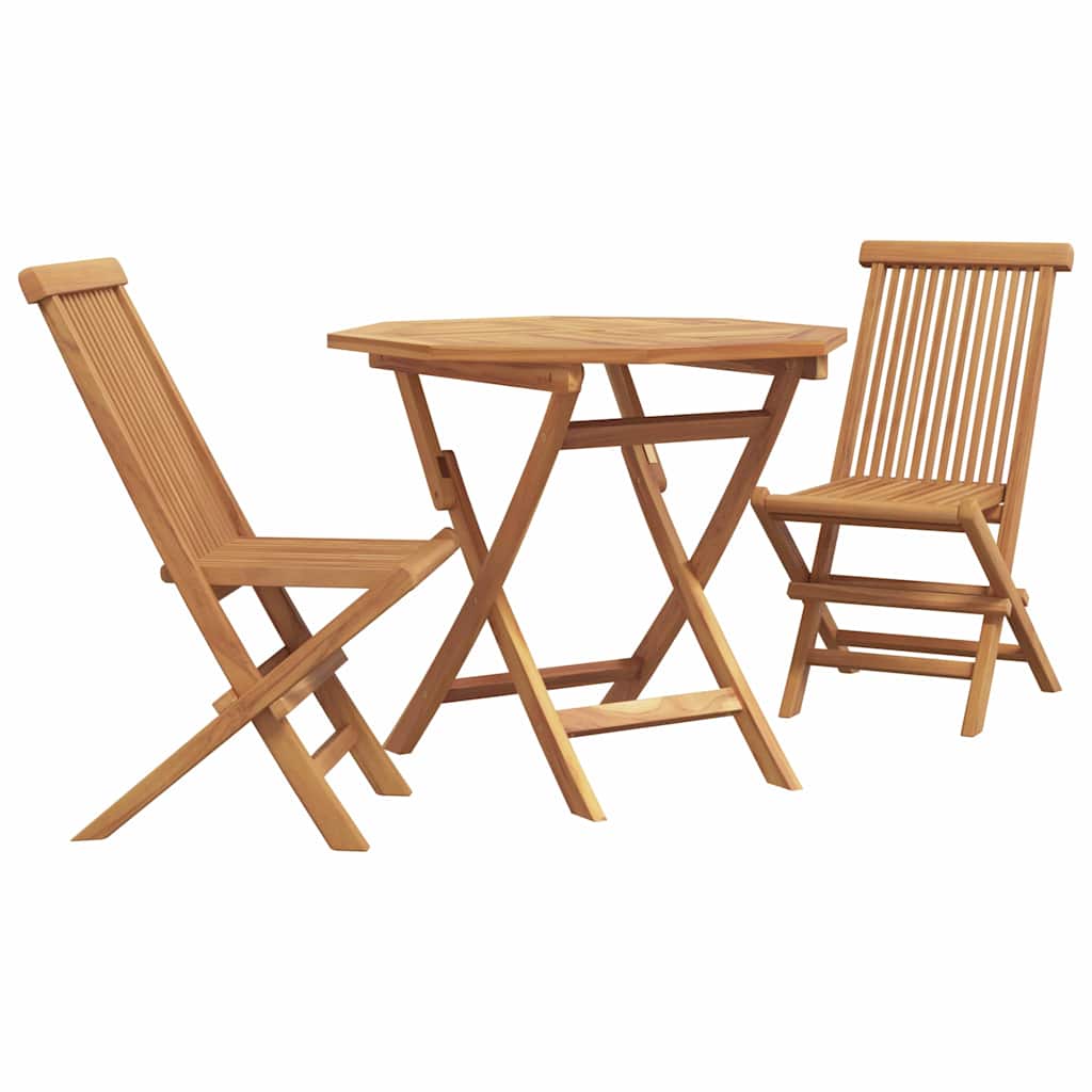 Garden Dining Set 3 pcs Brown Solid teak wood