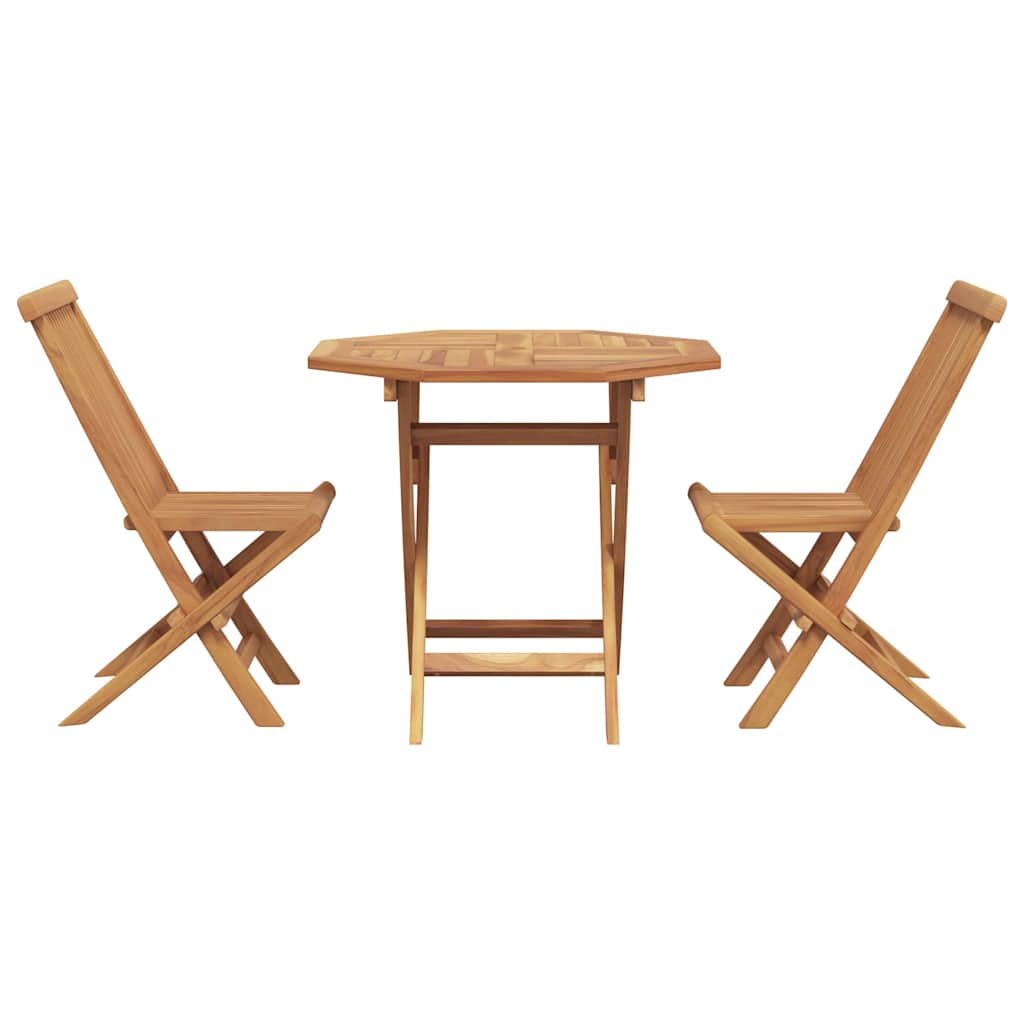 Garden Dining Set 3 pcs Brown Solid teak wood