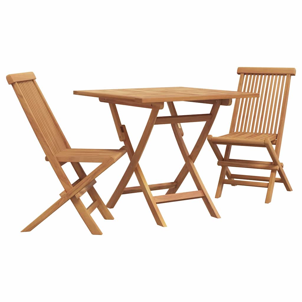 Garden Dining Set 3 pcs Brown Solid teak wood