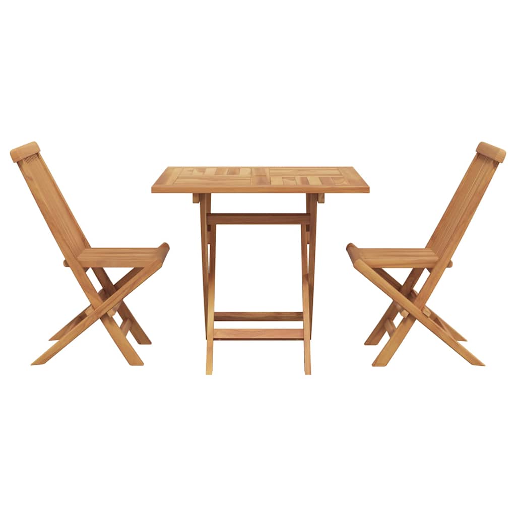 Garden Dining Set 3 pcs Brown Solid teak wood