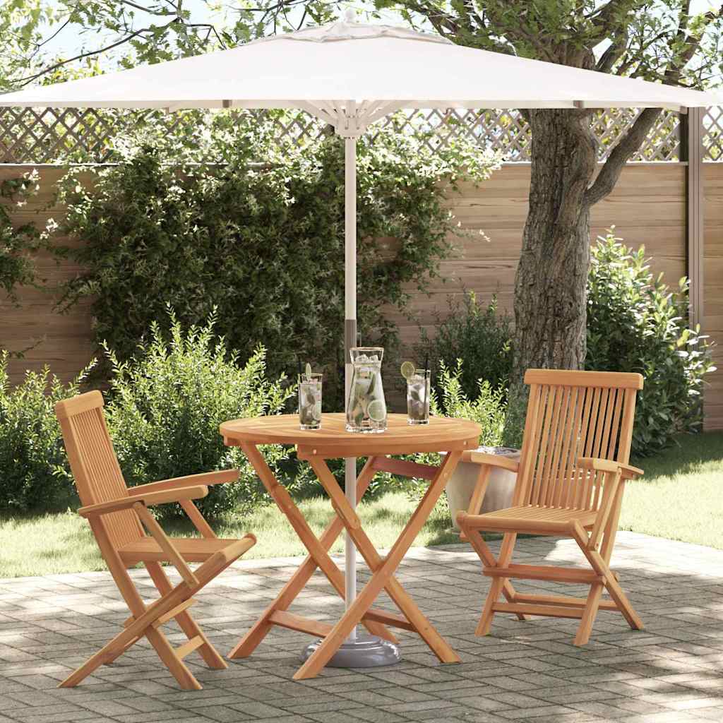 Garden Dining Set 3 pcs Brown Solid teak wood